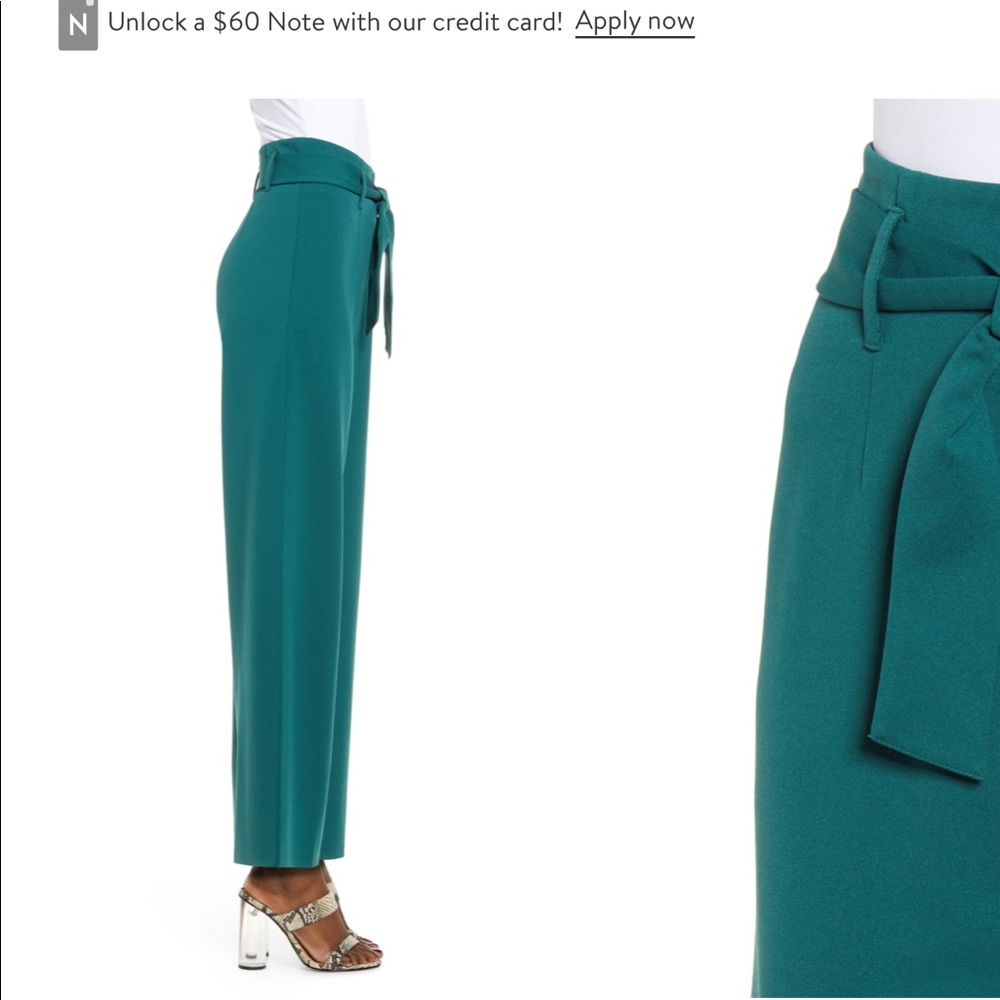 LEITH High Waist Belted Pants (Emerald Green)